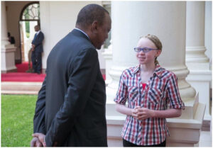 Goldalyn Kakuya and former President Uhuru Kenyattta
