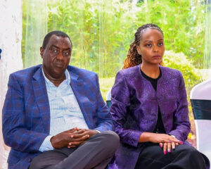 Nayianoi Ntutu Ngeno, with her brother and Narok South MP Kitilai Ole Ntutu. PHOTO COURTESY