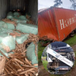 Driver Arrested in Migori After Trailer With Bhang Worth KSh 34 Million Falls Into River Kuja