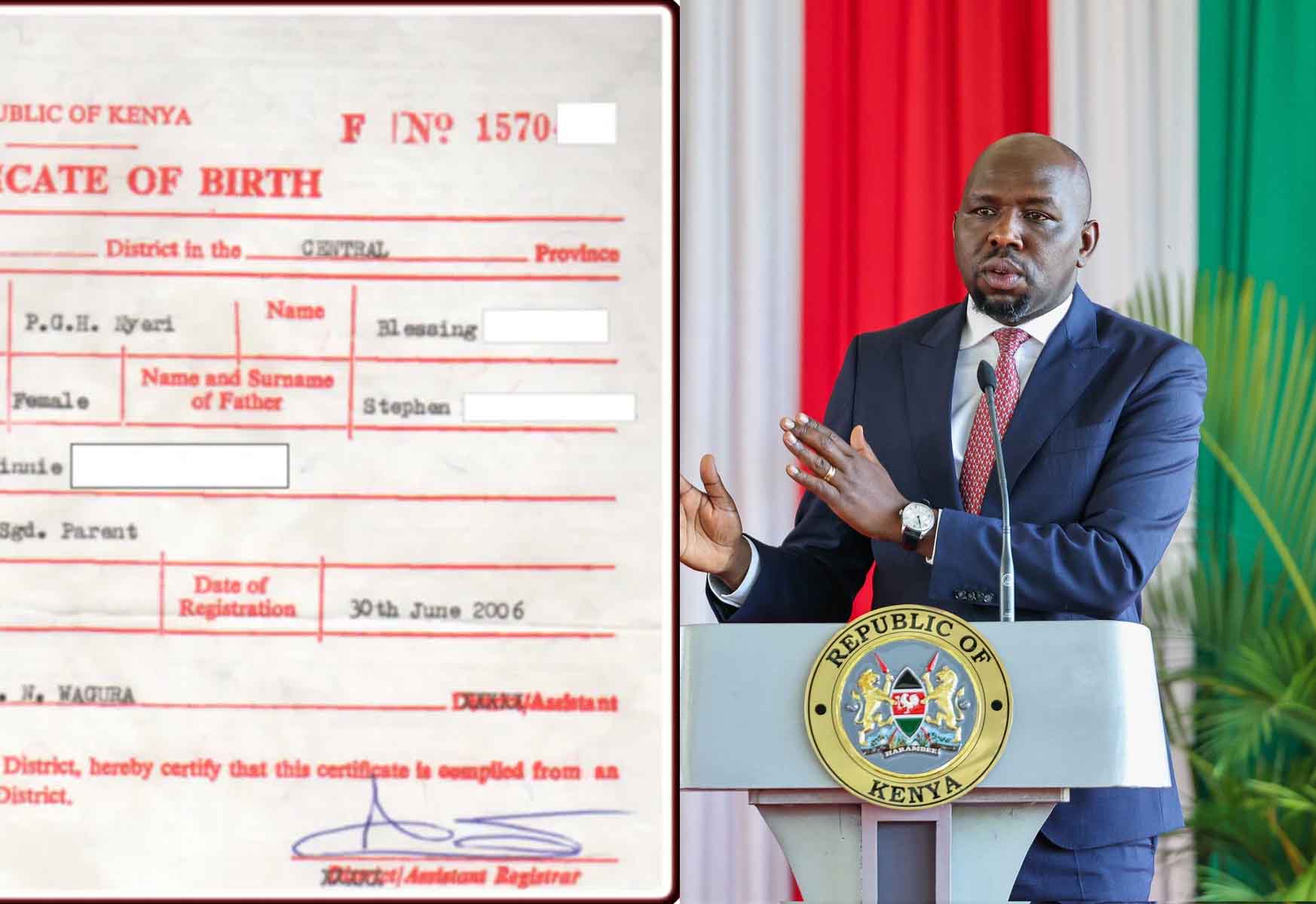 Kenyans Can Now Download and Print Birth Certificates Online, Murkomen Announces Kenyans Can Now Download and Print Birth Certificates Online, Murkomen Announces