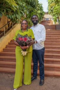 John Methu posing for a photo with hi wife Florance